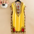thumbnail image 4 of maskred Femmes de la Mode Plage Vacances Robe Boho Ethnique Élégante Robe en Vrac Jaune 1Set, 4 of 6