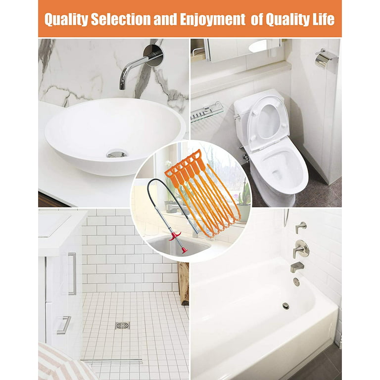 6 in 1 Sink Snake Drain, Drain Clog Remover Cleaning Tools, Plastic  Stainless Steel Drain Clean Snake, Tube Drain Cleaning 