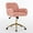 Pink, variant on PORKISS Vanity Chair with Back, Home Office Chair, Ergonomic Home Desk Chair with Artificial Rabbit Hair, Adjustable Swivel Task Computer Chair with Arm, Wheels, Beige