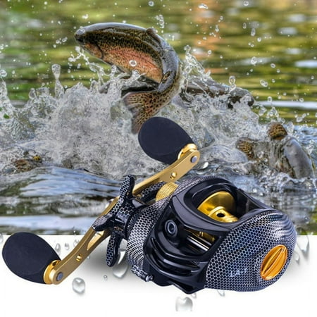 Feiona Baitcast Reel Large Line Capacity Lightweight Fishing Wheel,Left-handed or Right-handed Bait Casting Fishing Wheel Tool
