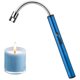 thumbnail image 3 of Encendedor eléctrico, encendedor de velas recargable por USB con pantalla de batería LED, cuello flexible de 360°, parrilla sin llama, encendedores largos para quemar velas, estufas de gas, barbacoa, camping (azul) ER, 3 of 4
