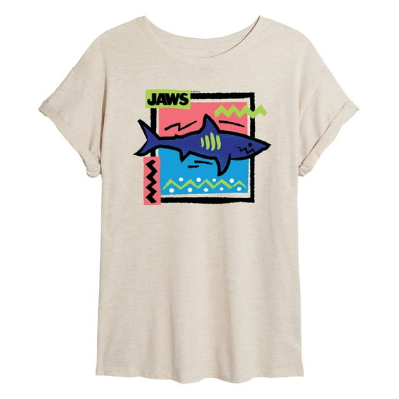 Jaws - Shark Doodle Square - Women's Oversized Graphic T-Shirt