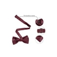 thumbnail image 3 of Conjunto de corbata de color sólido para hombres INSPIRE CHIC, corbata de moño preatado y pañuelo de bolsillo para el Día del Padre, corbatas para bodas y negocios, color rojo vino, talla única, 3 of 7
