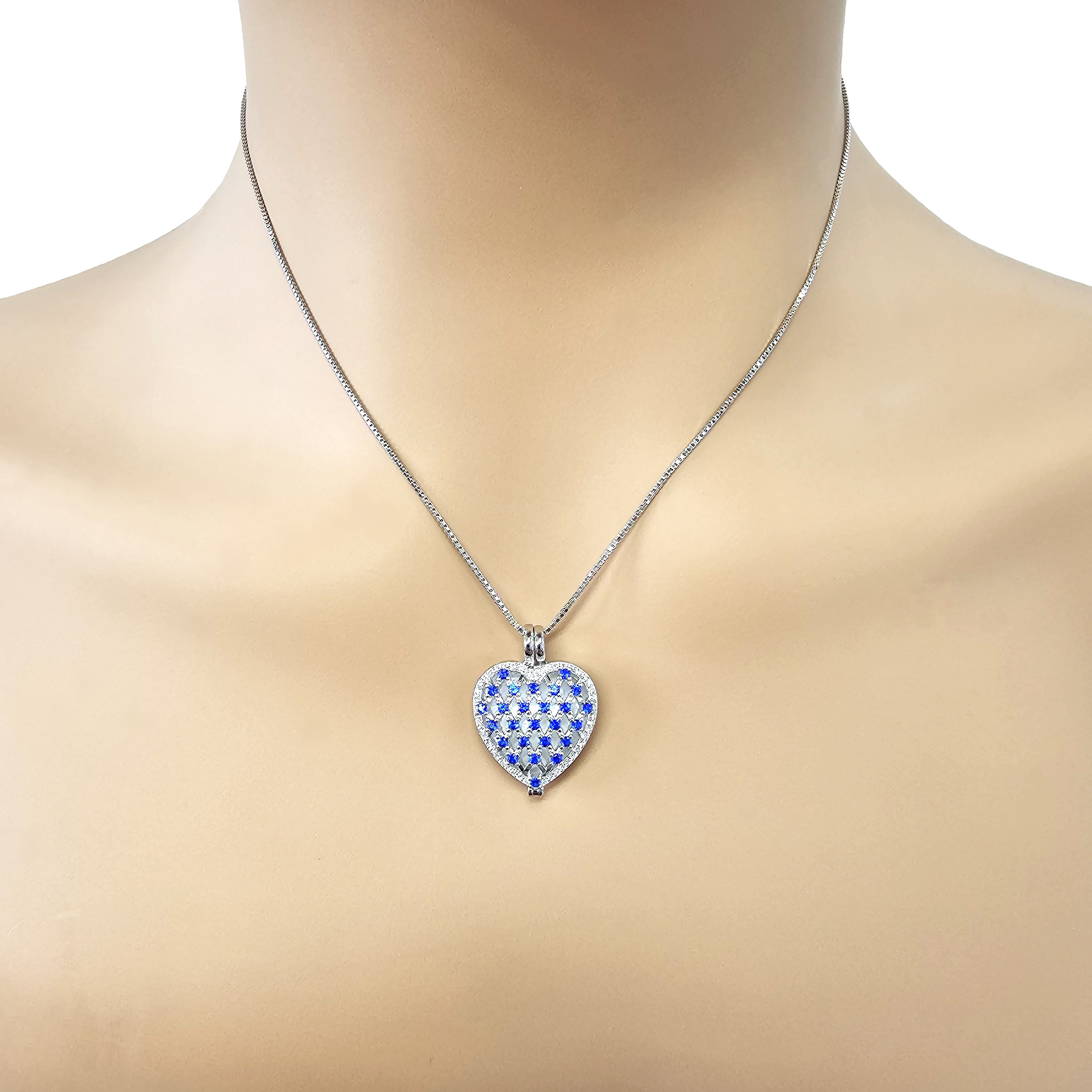 Nana Heart of Hearts Birthstone Locket Mother Female Adult Pendant, Platinum Plated-Sept. Stone 2