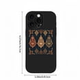 thumbnail image 3 of Ornate Floral Design iPhone 15 Pro Case - Lightweight Yellowing Resistant Dark Blue Background with Red Gold & Blue Patterns, 3 of 6
