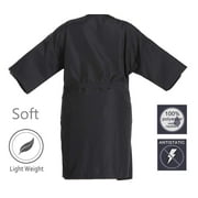 Perfehair Salon Client Gown Robes Cape, Hair Salon Smock for Clients, Kimono Style, Black