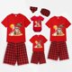 thumbnail image 1 of Pijamas familiares a juego de Navidad, conjuntos de Pijamas cortos, negro y rojo, en julio, 1 of 3