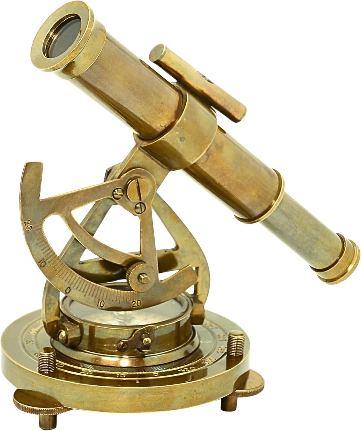 Antique Brass Compass Marine Home/Office Table Decor Antique Survey Transit Telescope Instrument Compass