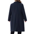 thumbnail image 4 of DARING DIVA Women's Plus Size Long Sleeve Stand Collar Trench Coat 4X Dark Blue, 4 of 6