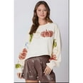 thumbnail image 4 of Sudadera de Halloween con Lentejuelas para Mujer, Larga, Purpurina Brillante, Calabaza, Fantasma, Suéter Feo de Halloween. Lechoso XL, 4 of 10