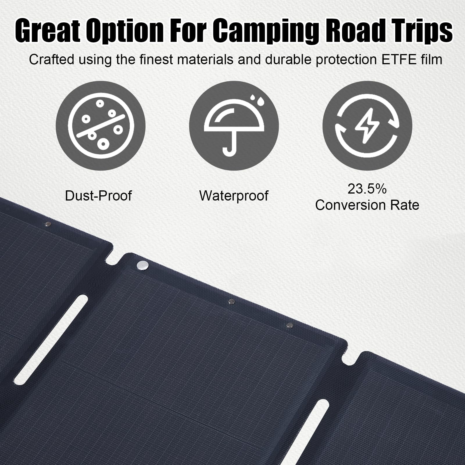 Towallmark 100W Foldable Monocrystalline Solar Panel – Portable 18V Solar Charger with 23.5% Efficiency, MC4 Cable, IP65 Waterproof, Ideal for Camping, Vans, and Outdoor Adventures