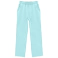 thumbnail image 4 of Wxirdiow Little Kids Sweat Pants Girl's Pants Dress Pants Wide Leg Pants High Waisted Loose Long Trousers with Pockets Sky Blue Size,7-8 Years, 4 of 4