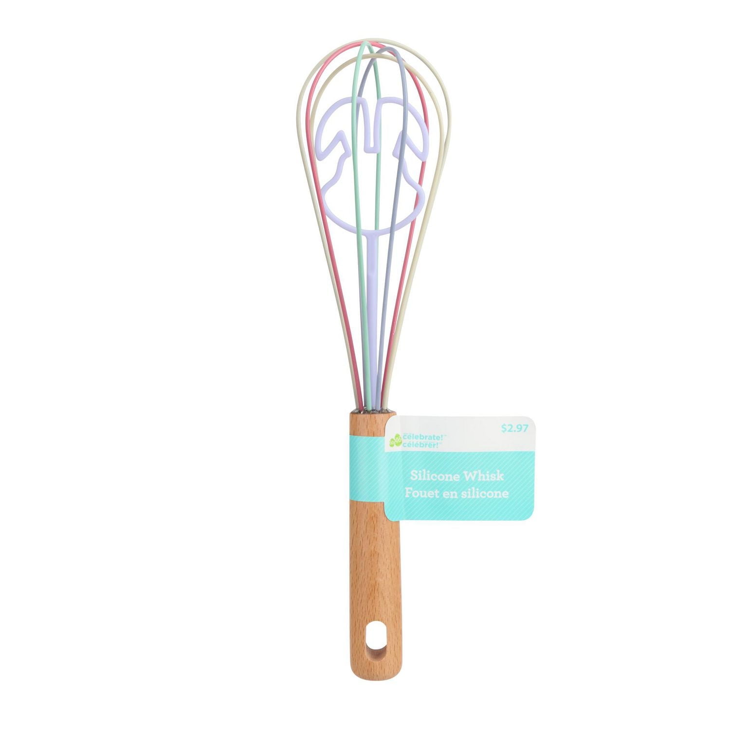 Way to Celebrate 11-inch Silicone Whisk, Bunny Rabbit character, Purple