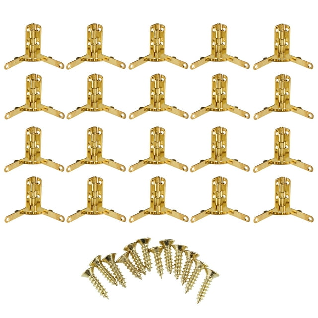 Charnière à 90° Support d'Angle Ressort Charnière pour petits bijoux Wine Case Watch Box Couvercle en bois(d'or)