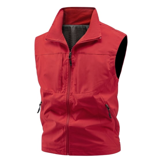 jowamay Fishing Vests for Men Zip Up Outdoor Vest Casual Summer Work Fishing Golf Sleeveless Coats for Travel Climbing