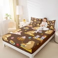 thumbnail image 4 of Homewish Cartoon Brown Capibara Bed Sheets, Yummy Hamburger Cake King Sheets, Teens Kids Boys Girls Sheet Set, Ultra Soft Bedroom Decor, 4-Piece, 4 of 7