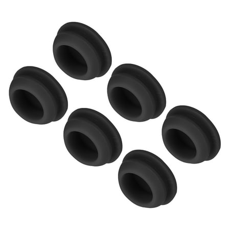 

6pcs Silicone Snap in Locking Hole Plugs 13mm Narrow Groove 2mm for Kitchen Waterproof Sealing Plugs Black
