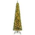 thumbnail image 1 of Costway 7 FT Pencil Christmas Tree with 523 Memory Wire Branch Tips 190 LED Lights for Home, 1 of 10