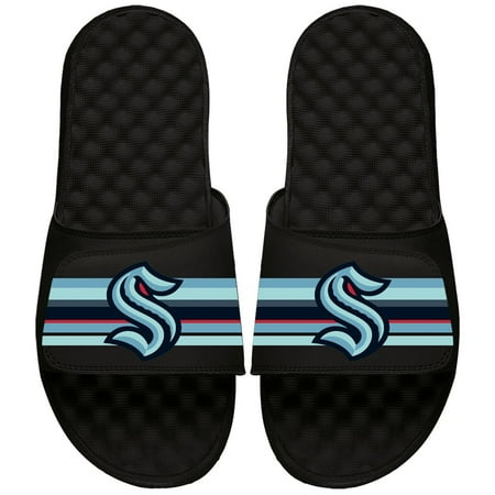 

Men s ISlide Black Seattle Kraken Primary Logo Stripe Slide Sandals