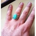 thumbnail image 6 of Arizona Turquoise Ring, Silver Jewelry, 925 Silver Ring, Father's Day, Plain Solid, Natural Turquoise, December Birthstone Ring, Heavy Mens Ring, Spiritual Healing Gemstone, Christmas, Tiny Mens Ring, 6 of 6