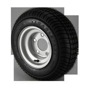 16.5X6.50-8 Loadstar Trailer Tire LRC on 5 Bolt Silver Wheel