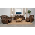 thumbnail image 2 of 3-piece Upholstered Power Reclining Sofa Set Saddle Brown, 2 of 19