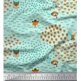 thumbnail image 1 of Soimoi Green Moss Georgette Fabric Bow & Dog Face Cartoon Print Sewing Fabric Yard 42 Inch Wide, 1 of 3