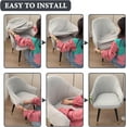 thumbnail image 6 of Curved Back Dining Chair Covers with Armrest, Stretch Accent Dining Room Chairs Covers Slipcovers with Arms, Office Desk Chair Covers, Swivel Armchair Cover Protector for Vanity, 6 of 6