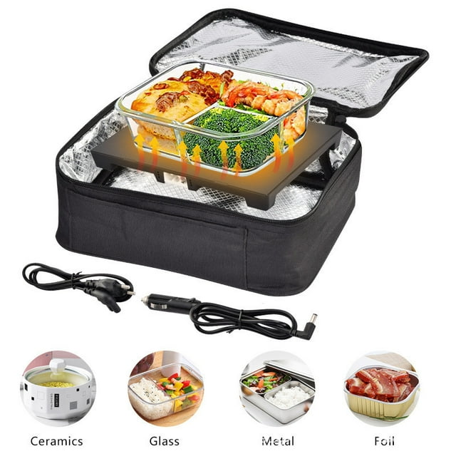 12V Car Heating Lunch Bag with Aluminum Foil Insulation for Office, Travel & Picnics - Portable Food Warmer for Car and Home Use