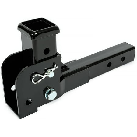 

CYQUIO 2 Receiver Hitch Adapter Folding Compatible with 2 Inch Trailer Hitches Shank Mount Cargo Wheelchair Carrier Adapter 500lbs Weight Capacity
