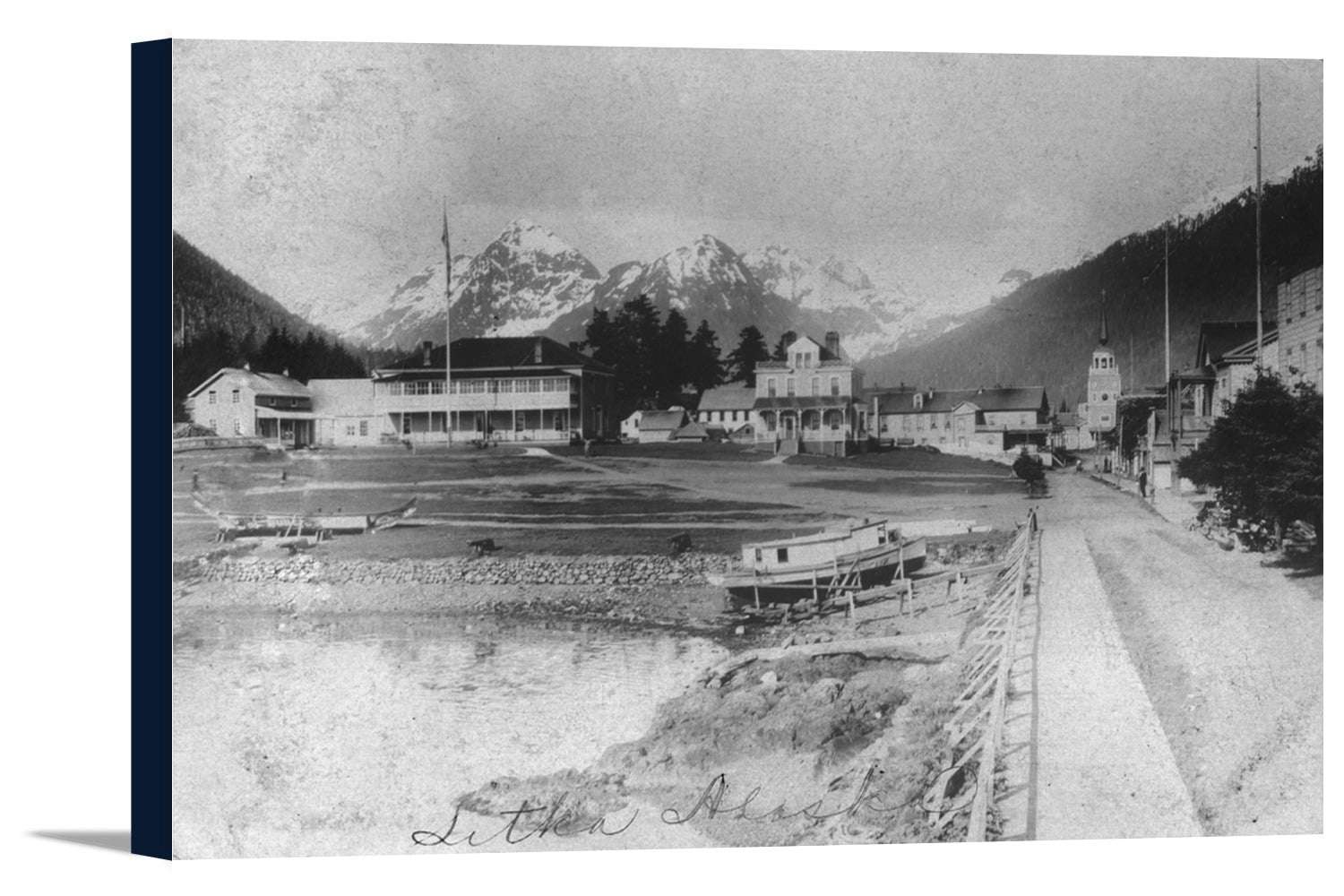 Sitka, Alaska View of the Town Center (18x11.25 Gallery Wrapped