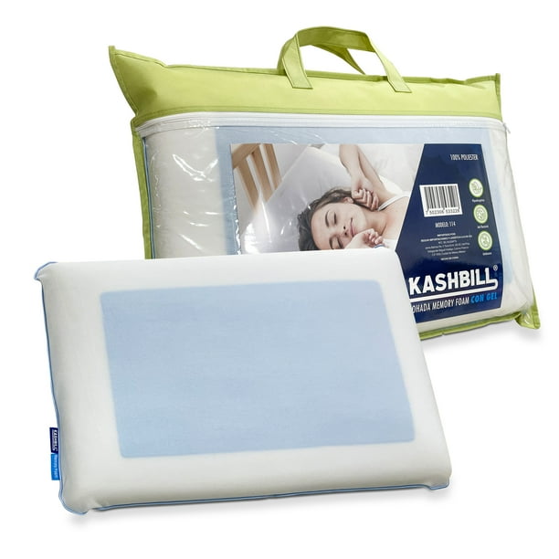 Almohada Kashbill Memory Foam con Gel, Hipoalergénica, Antibacterial y Termorreguladora - Frescura y Confort para un Sueño Reparador 60x40
