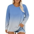 thumbnail image 2 of Womens Summer Tops Plus Size Neck T Shirts Women Long Sleeve Tops Casual Summer Tshirts Loose Fit Tee Shirts for Women, 2 of 6