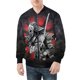 thumbnail image 3 of Chaqueta de primavera y otoño para hombre, con estampado 3D de máscara de samurái Oni y tatuaje, con cremallera por todas partes, chaquetas de bombardero para hombre, abrigos casuales unisex, ropa gen, 3 of 5
