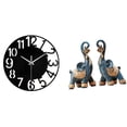 thumbnail image 1 of Figura De Elefante De Resina Moderna, Escultura, Adorno, Arte Artesanal, Coleccionable, Decorativo, Silencioso, Sencillo, Reloj De Pared Redondo Para Decoración Del Hogar Y La Oficina, Regalos., 1 of 8