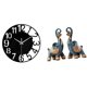 thumbnail image 1 of Reloj de pared grande,Reloj de pared acrílico silencioso de estilo moderno.,Reloj de pared grande de oficina,silencioso,fácil de leer y sencillo.,Figura de elefante,Figuras de, 1 of 8