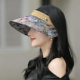 thumbnail image 5 of YooGuoGuo Floral Print Visor Hats for Women Wide Brim Summer Cap Fashionable UV Protection Hat for Outdoor Beach Gardening, 5 of 7