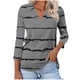thumbnail image 2 of Fiudx Ofertas Flash Del Día Solo En Línea Camiseta de Manga 3/4 con Solapa y Cuello En V a Juego para Mujer, 2 of 5