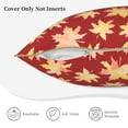 thumbnail image 5 of DouZhe Velvet Decorative Throw Pillow Covers Set of 2, Soft Square Cushion Cover with Invisible Zipper Watercolor Yellow Maple Leaves Printing, 18"x18", 5 of 7