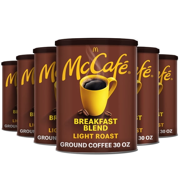 (6 pack) McCafe Breakfast Blend, Light Roast, Ground Coffee, 30 oz