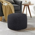thumbnail image 2 of Posh Living Luc Cotton Yarn Pouf Black, 2 of 8