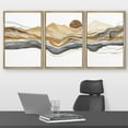 thumbnail image 2 of wall26 Framed Canvas Print Wall Art Set Gold Black Pastel Paint Stroke Mountain Range Nature Abstract Illustrations Modern Art Rustic Landscape for Living Room, Bedroom, Office - 24"x36"x3, 2 of 5