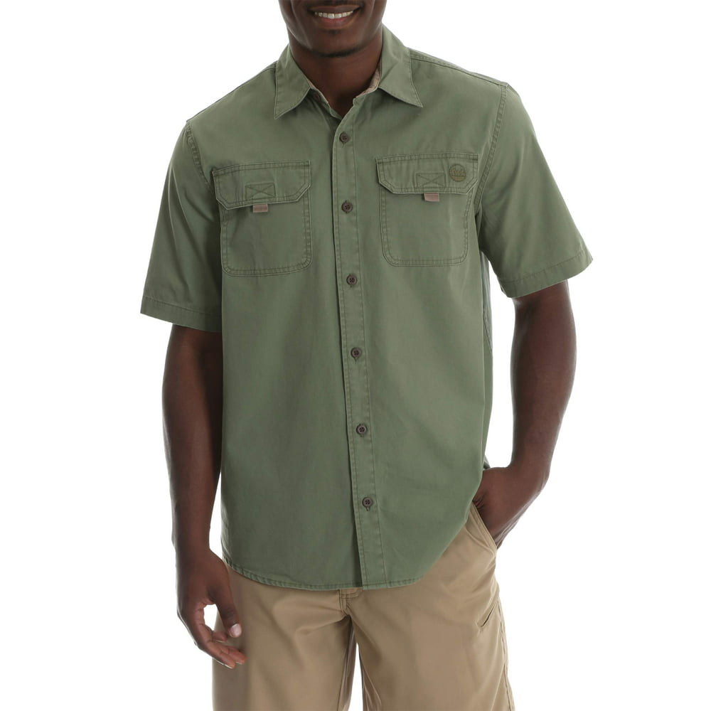 Wrangler - Men's Short Sleeve Canvas Shirt - Walmart.com - Walmart.com