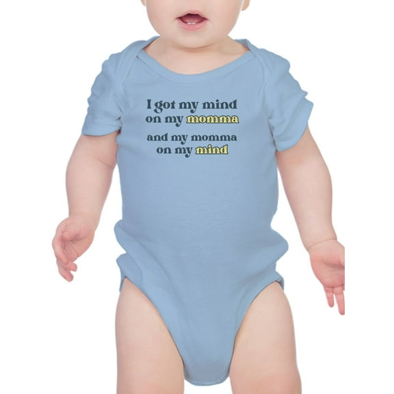 My Mind On My Momma, Quote Bodysuit Infant -Smartprints Designs, 6 Months