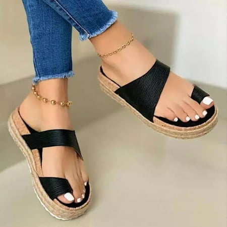 

Fashion Women s Summer Slip-OnFlat Beach Open Toe Breathable Sandals Weave Shoes