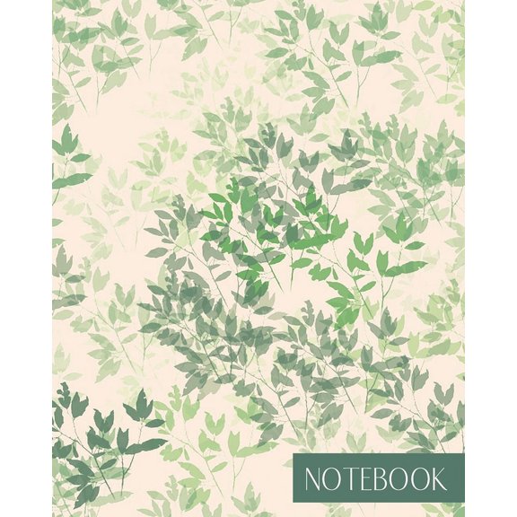 Notebook: Large College Ruled Notebook for Everyday Use Classy Ivy Leaf Design (Paperback)