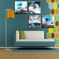 thumbnail image 2 of 4 Paneles Impresiones en Lienzo con Adornos Imágenes de Paisajes Pinturas Lienzo Arte de Pared Póster Imágenes Ilustraciones para Decoración Del Hogar Flor azul Sunnimix Cuadro de pintura de lienzo, 2 of 8