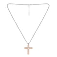 thumbnail image 2 of American Exchange Men's Stainless Steel Rosegold/Silver Cross Pendant Necklace, 2 of 4