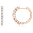 thumbnail image 2 of ANGARA Lab Grown Airline-Set Diamond Hoop Earrings for Women in 14K Rose Gold (Size-2mm| Color-F-G| Clarity-VS) | April Birthstone, Anniversary, Jewelry Gift for Women | Lab-Grown Diamond Earrings, 2 of 5