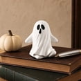 thumbnail image 6 of Miwamany Cute White Resin Halloween Ghost Figurine, Halloween Tabletop Statue, Compact Freestanding Ornament for Shelf Desk Window Mantel Indoor Party Home Decoration, 6 of 6